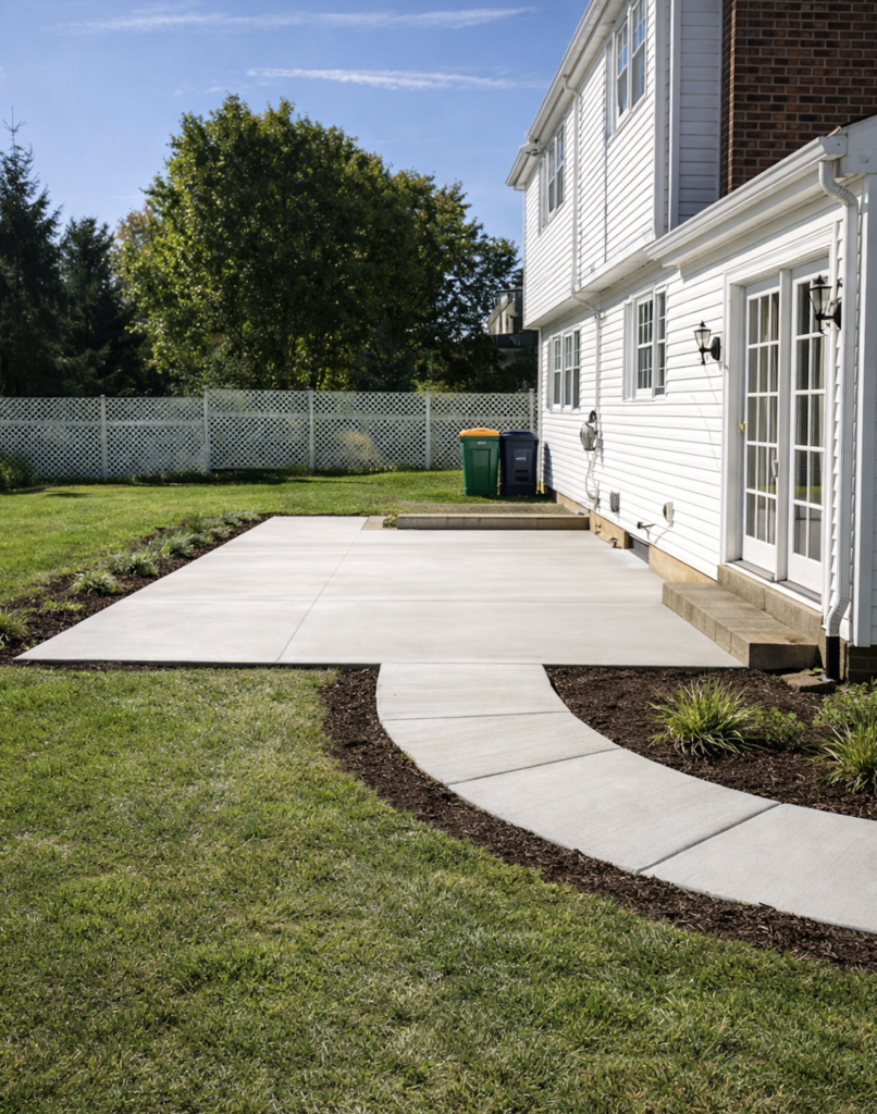 A new patio and sidewalk